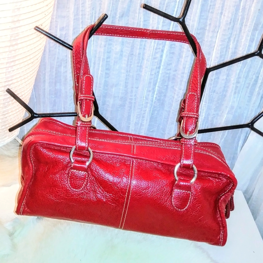 American leather dark red satchel purse